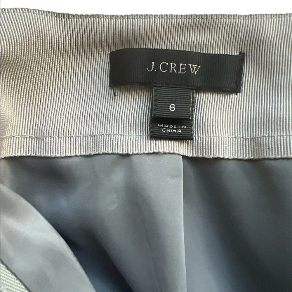 JCREW Gray Mini scallop Waist 97% Wool Career Office Short Lined Skirt Sz 6